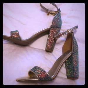 Guess Shantel Glitter Block Heel